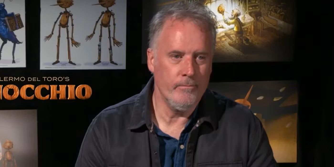 Mark Gustafson during an interview for Guillermo del Toro's Pinocchio