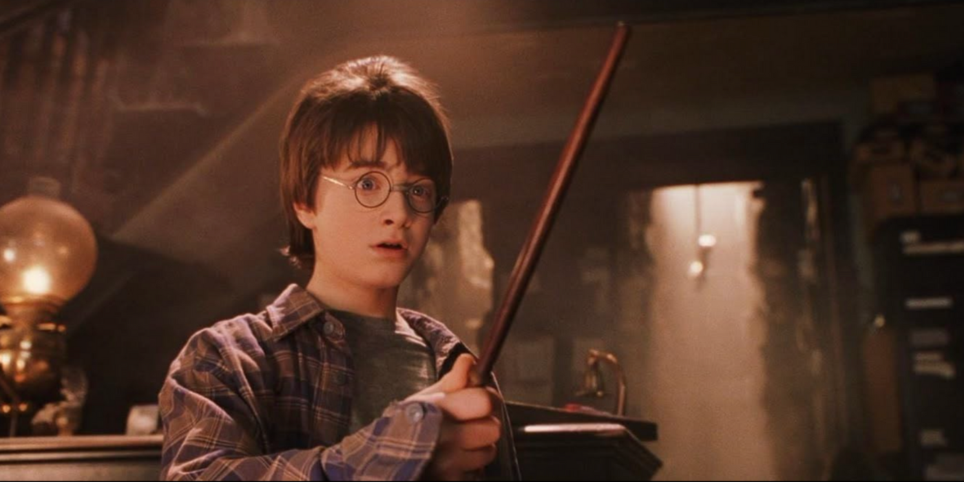 Harry Potter (Daniel Radcliffe) getting his wand in 'Harry Potter and the Sorcerer's Stone'