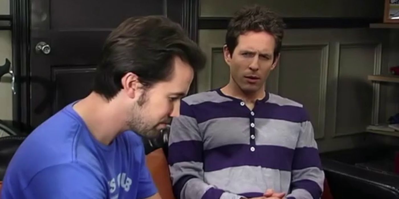 Dennis looking at Mac with disgust in It's Always Sunny