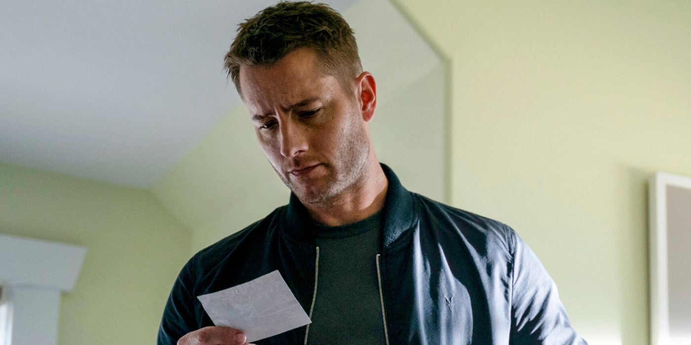 Justin Hartley as Colter Shaw, holding a notecard in Tracker