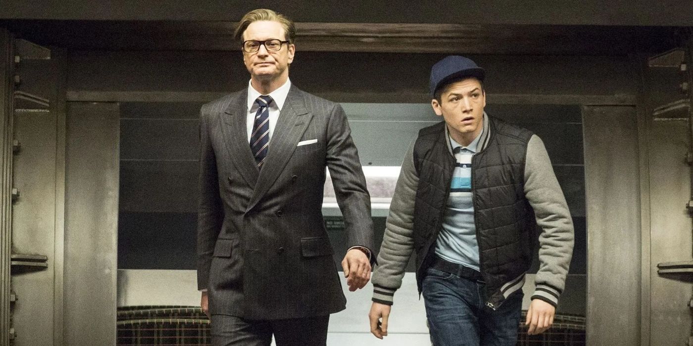 Galahad and Eggsy, walking side by side in Kingsman: The Secret Service