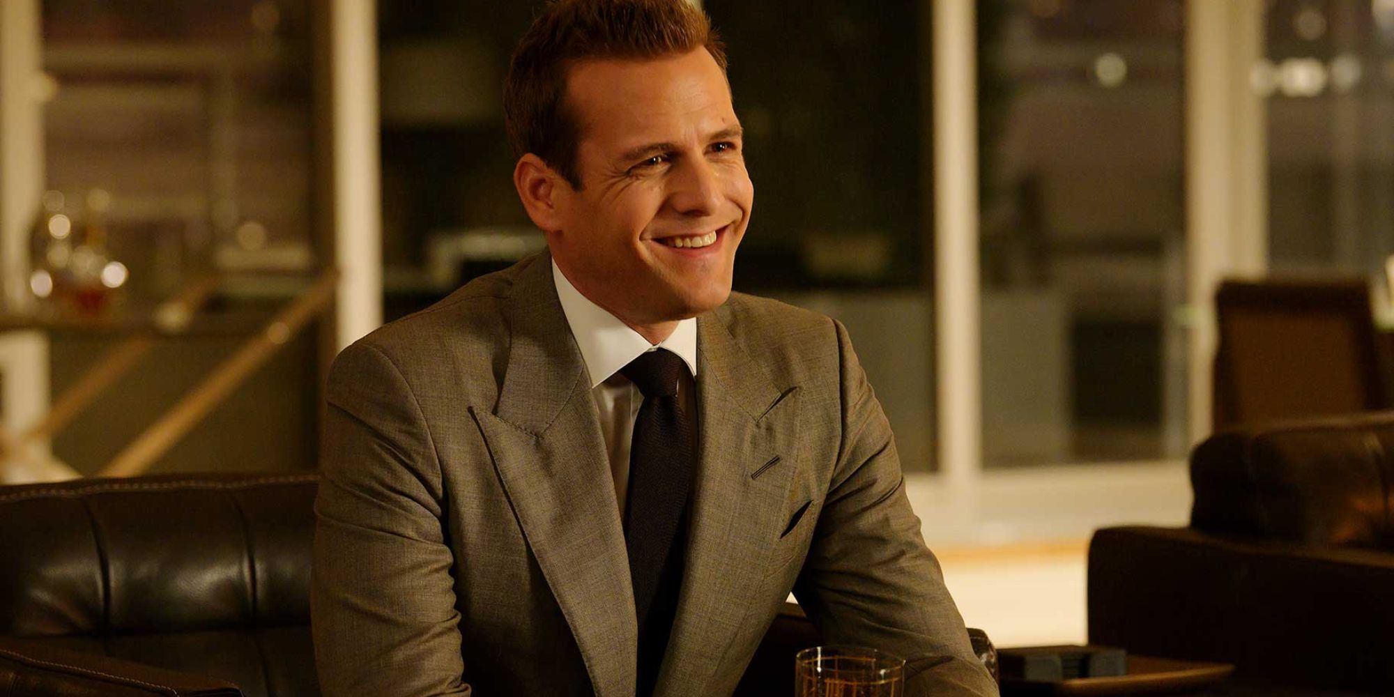 Gabriel Macht as Harvey Specter in Suits, smiling