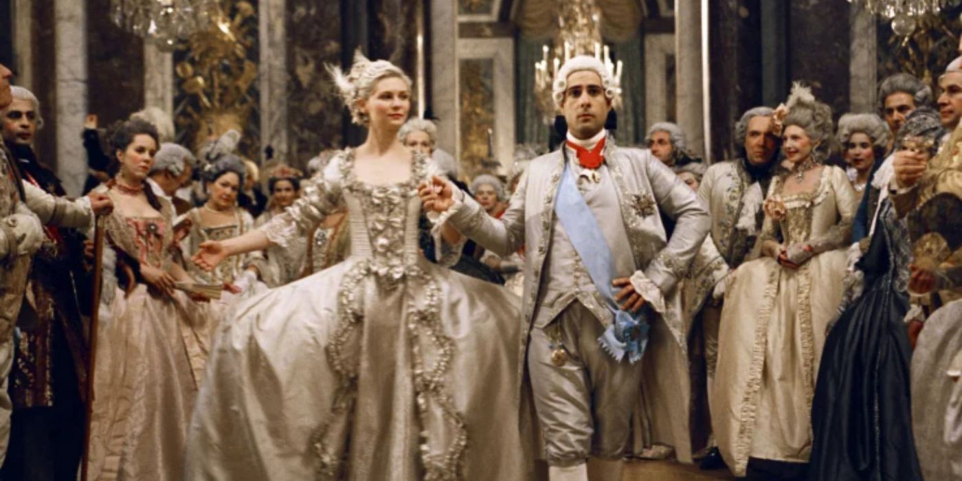 Marie Antoinette, played by Kirsten Dunst, and Louis XVI, played by Jason Schwartzman, dancing in Marie Antoinette.