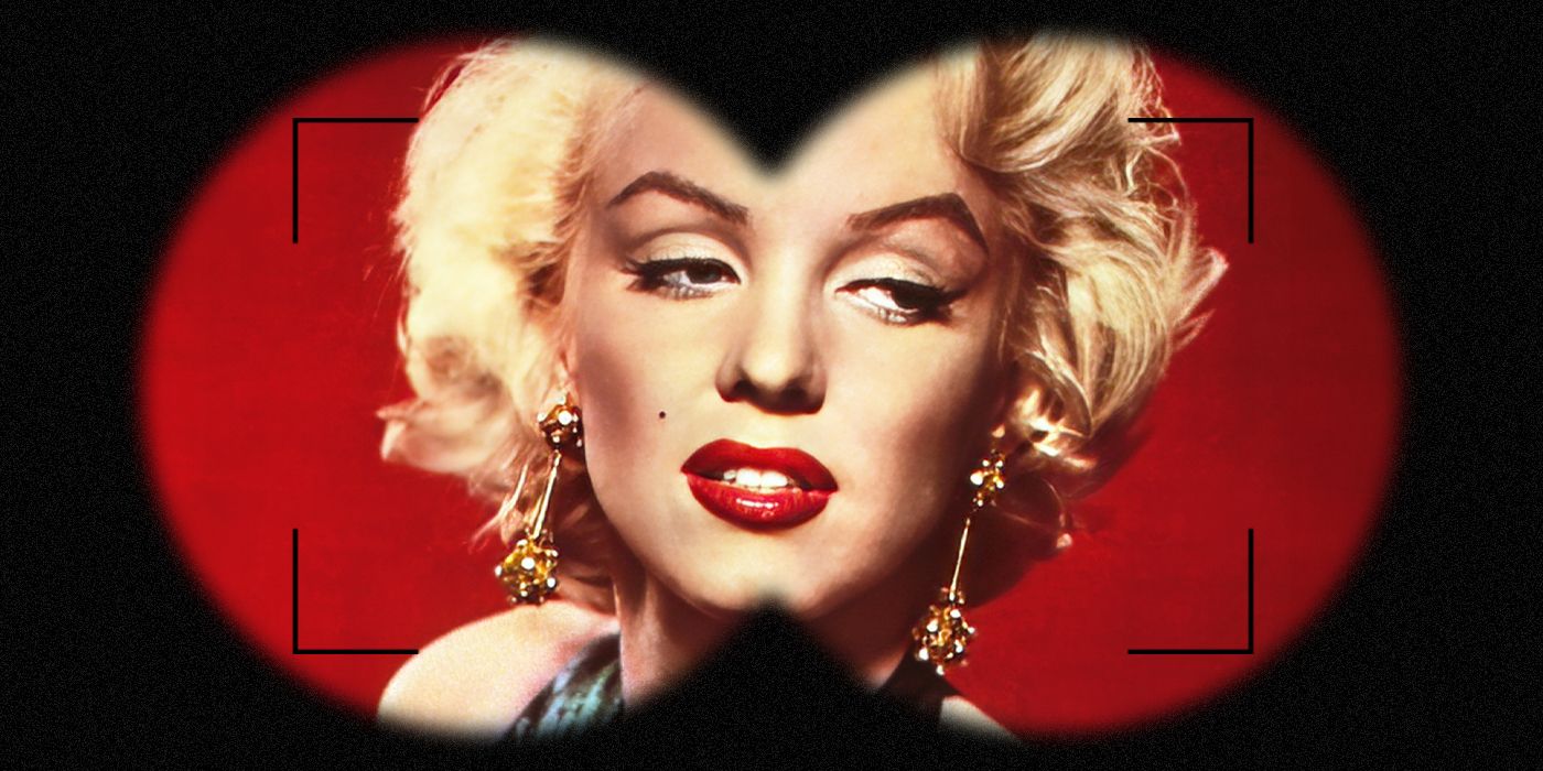 Marilyn Monroe behind binoculars