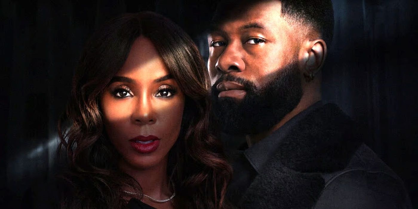 Kelly Rowland and Trevante Rhodes on a cropped poster for Mea Culpa