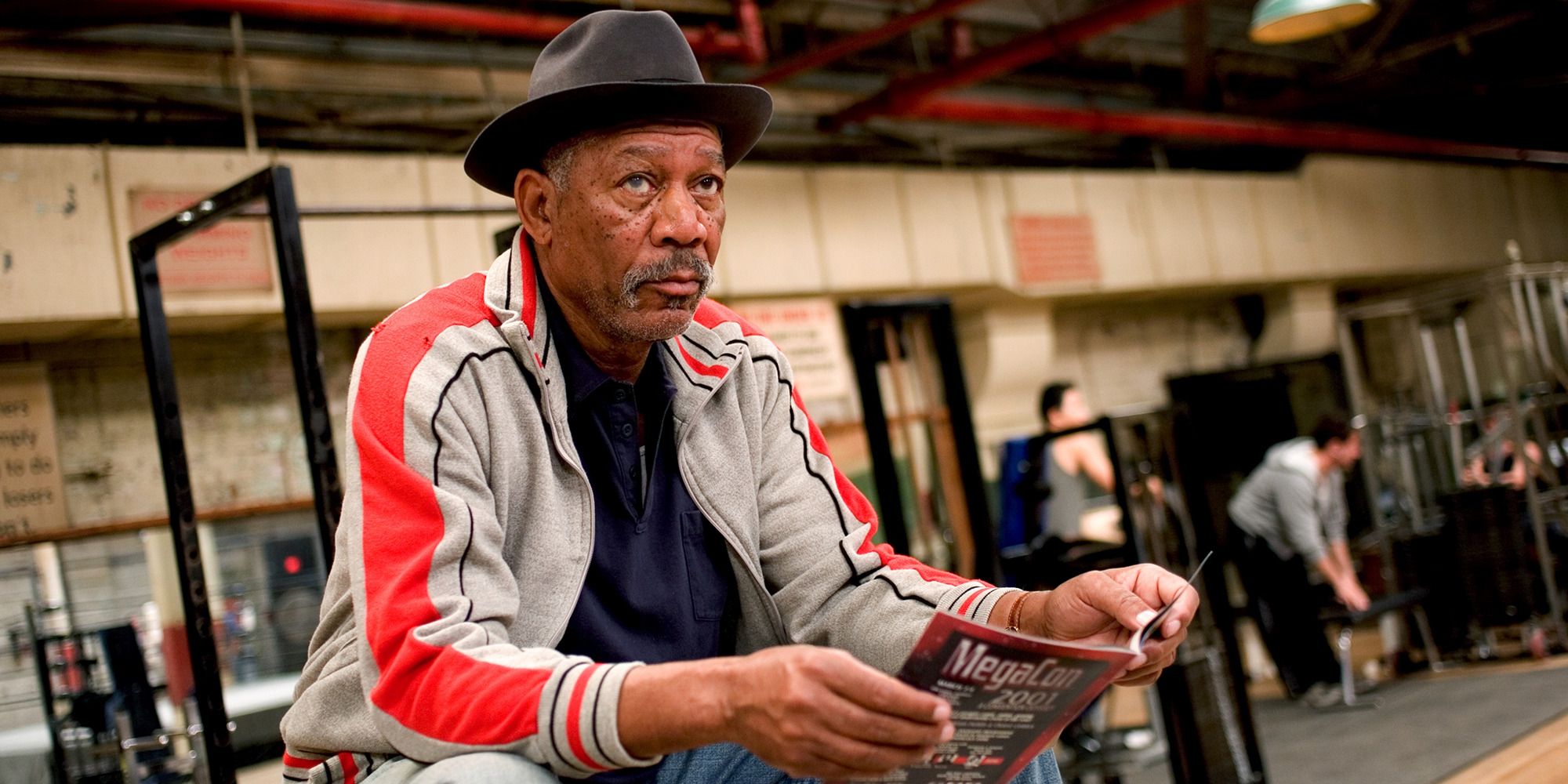 Eddie Dupris at a gym looking to the distance in 'Million Dollar Baby'