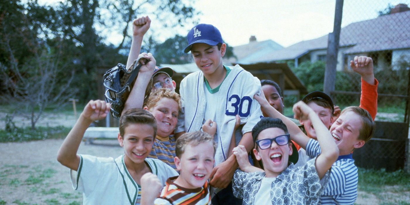 A team of young friends who gather to play baseball celebrate together in The Sandlot. 