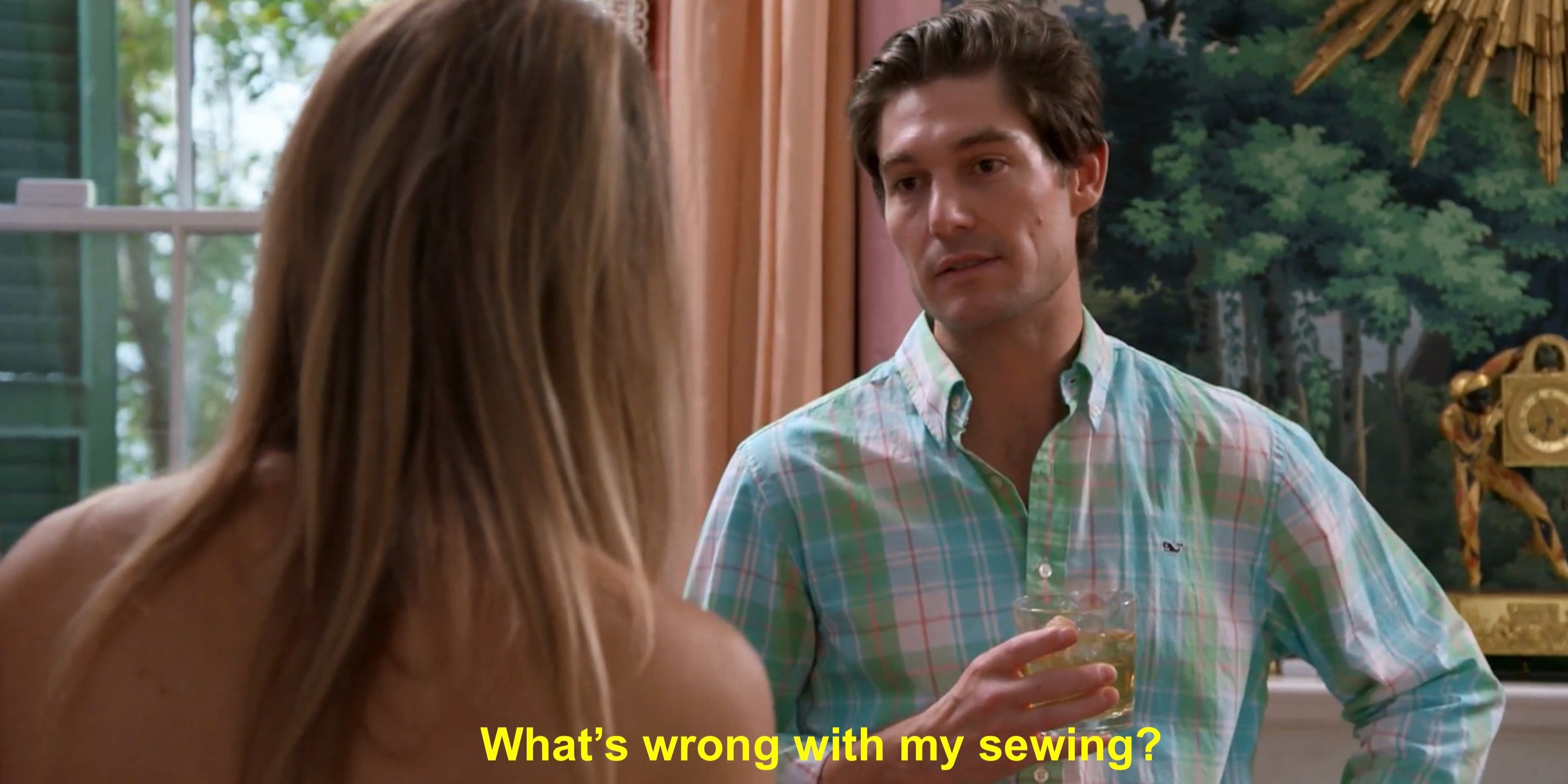 Craig Conover asks Naomie Olindo what is wrong with him sewing?
