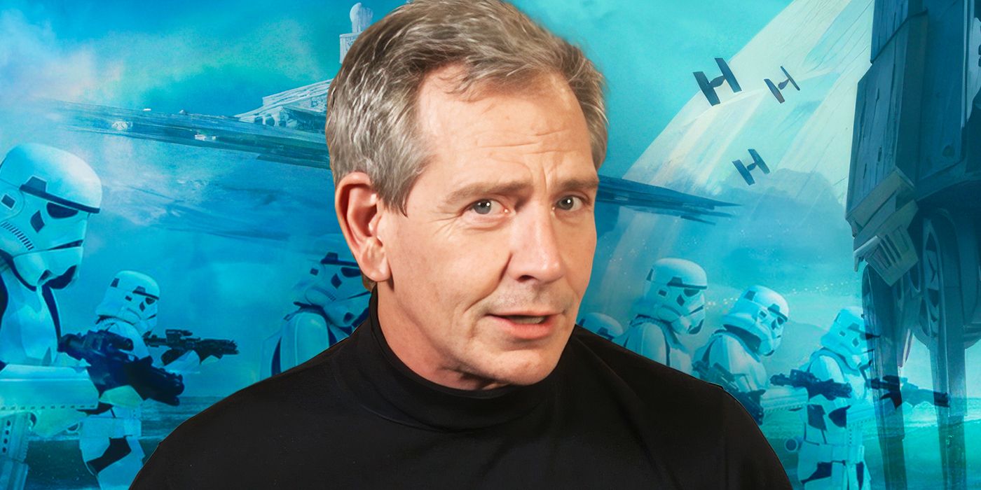 Ben Mendelsohn in The New Look junket with a Rogue One background