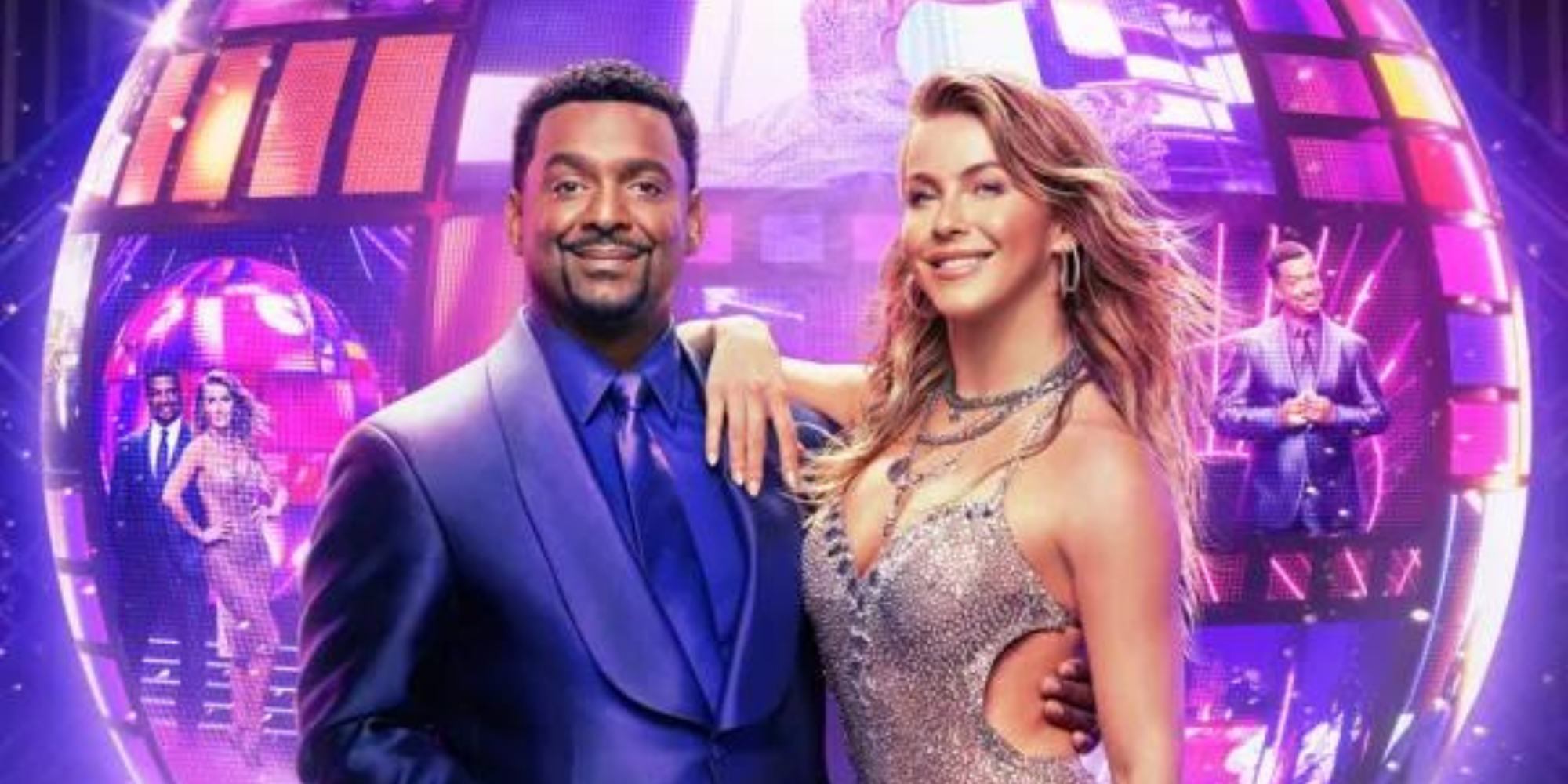 dancing with the stars julianne hough and alfonso riberio smiles and poses for promo