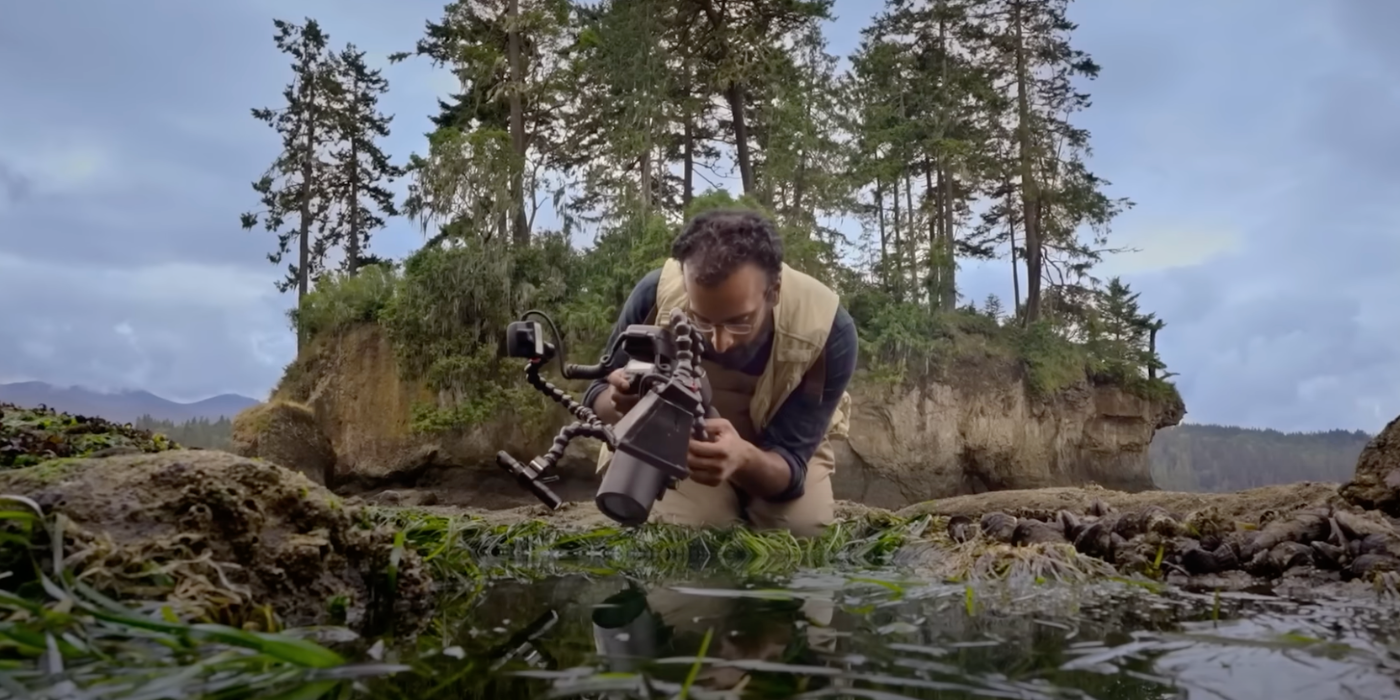 A photographer in a river in 'Photographer'