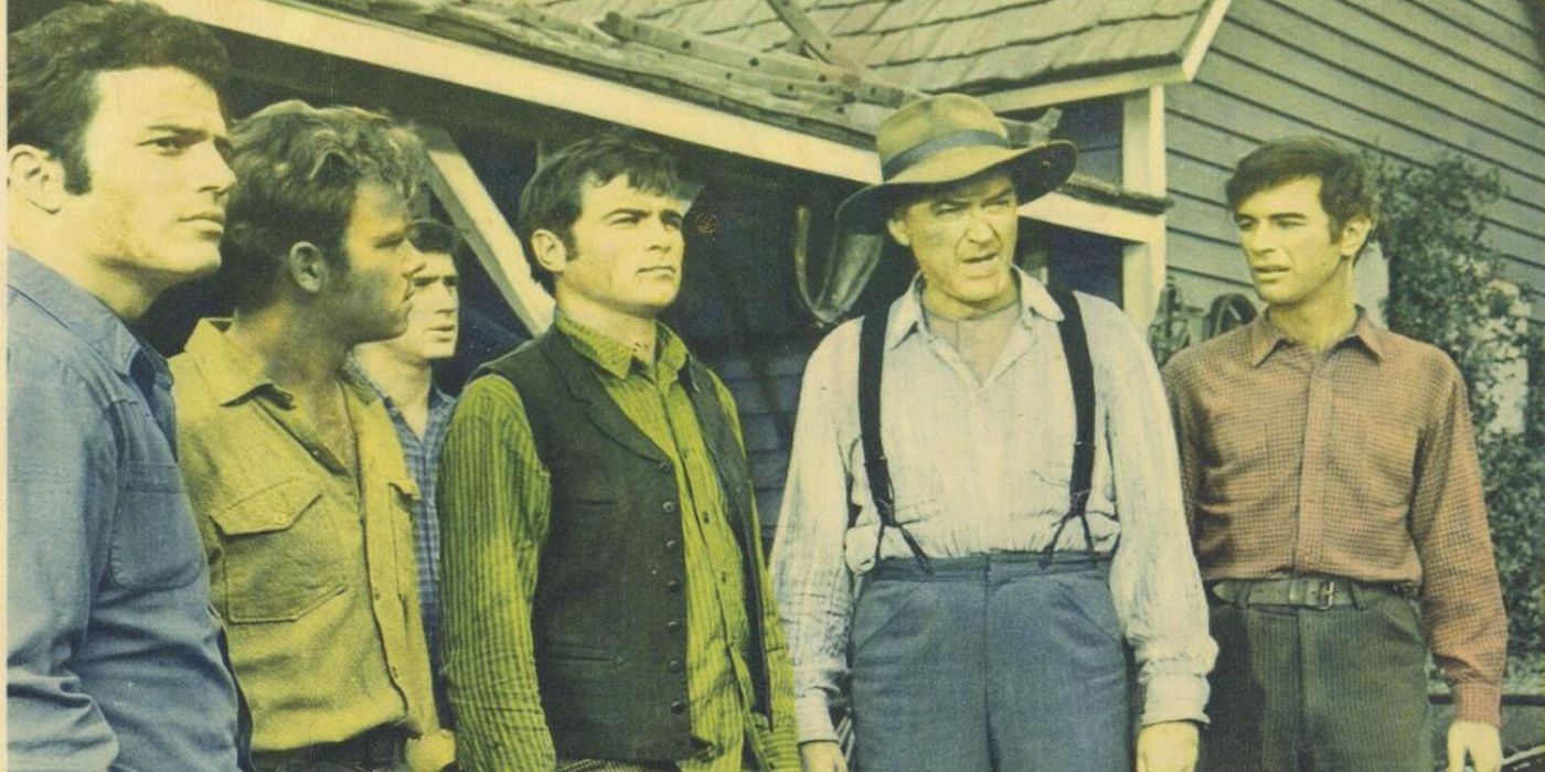 Jimmy Stewart, Doug McClure, and Glenn Corbett in Shenandoah 