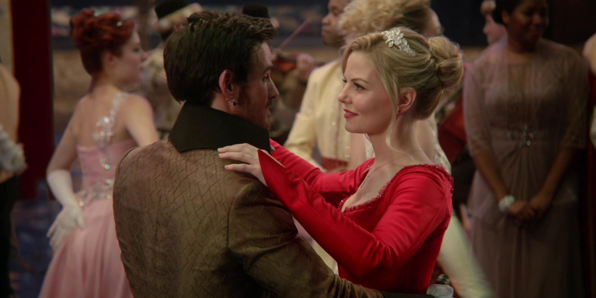 Emma and Hook dancing at a ball