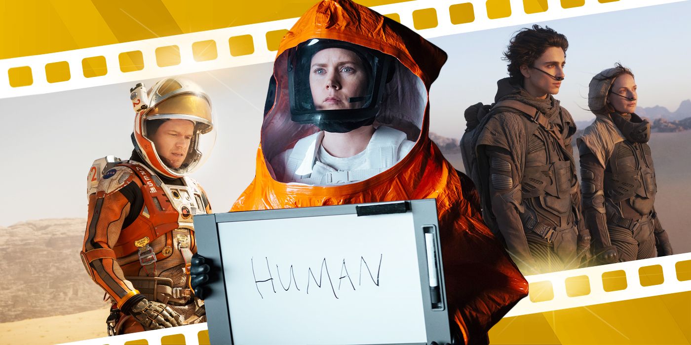 Stills from The Martian, Arrival, and Dune