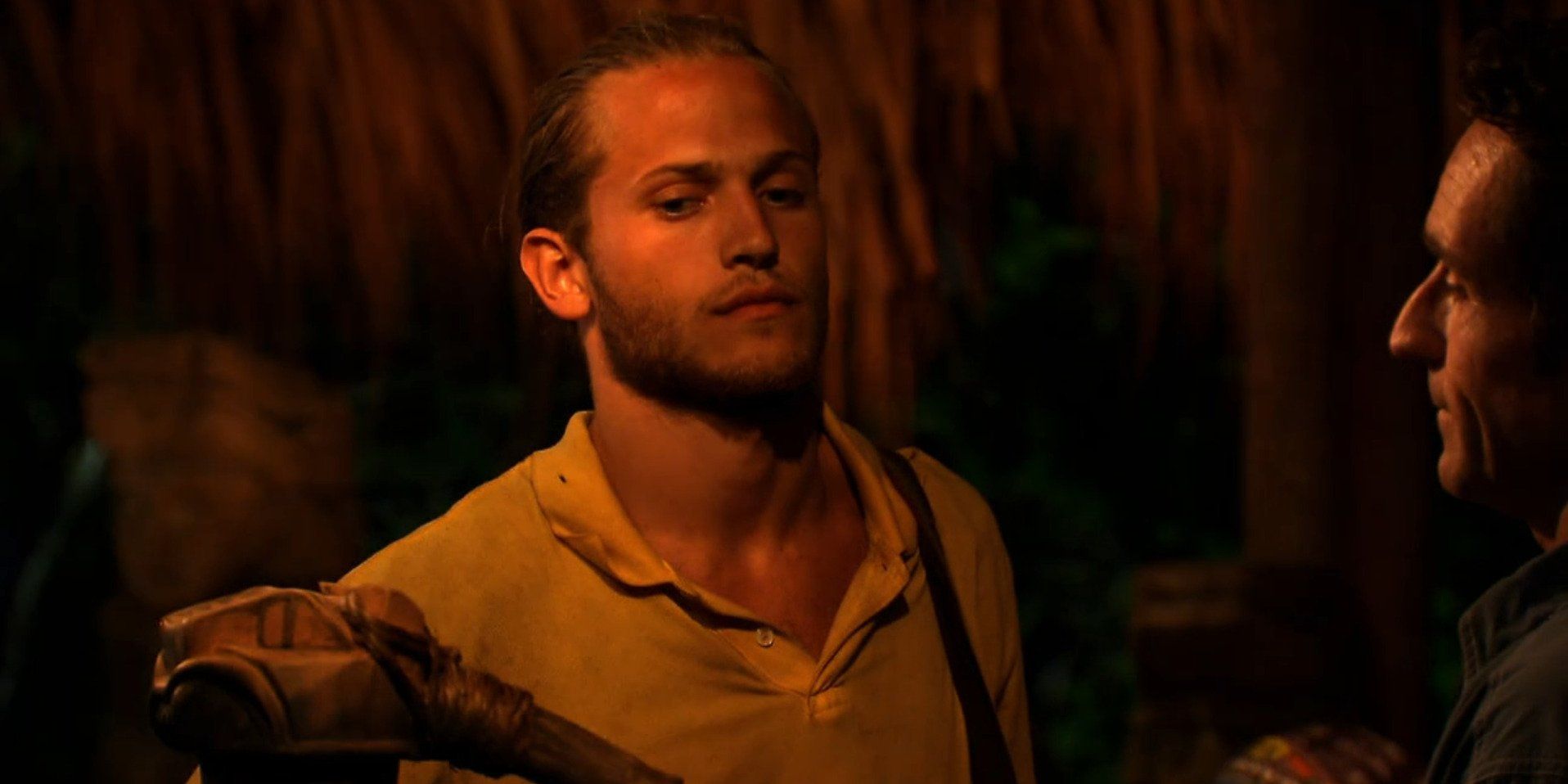 A still from Survivor: Redemption Island featuring Matt Elrod being blindsided for the second time.