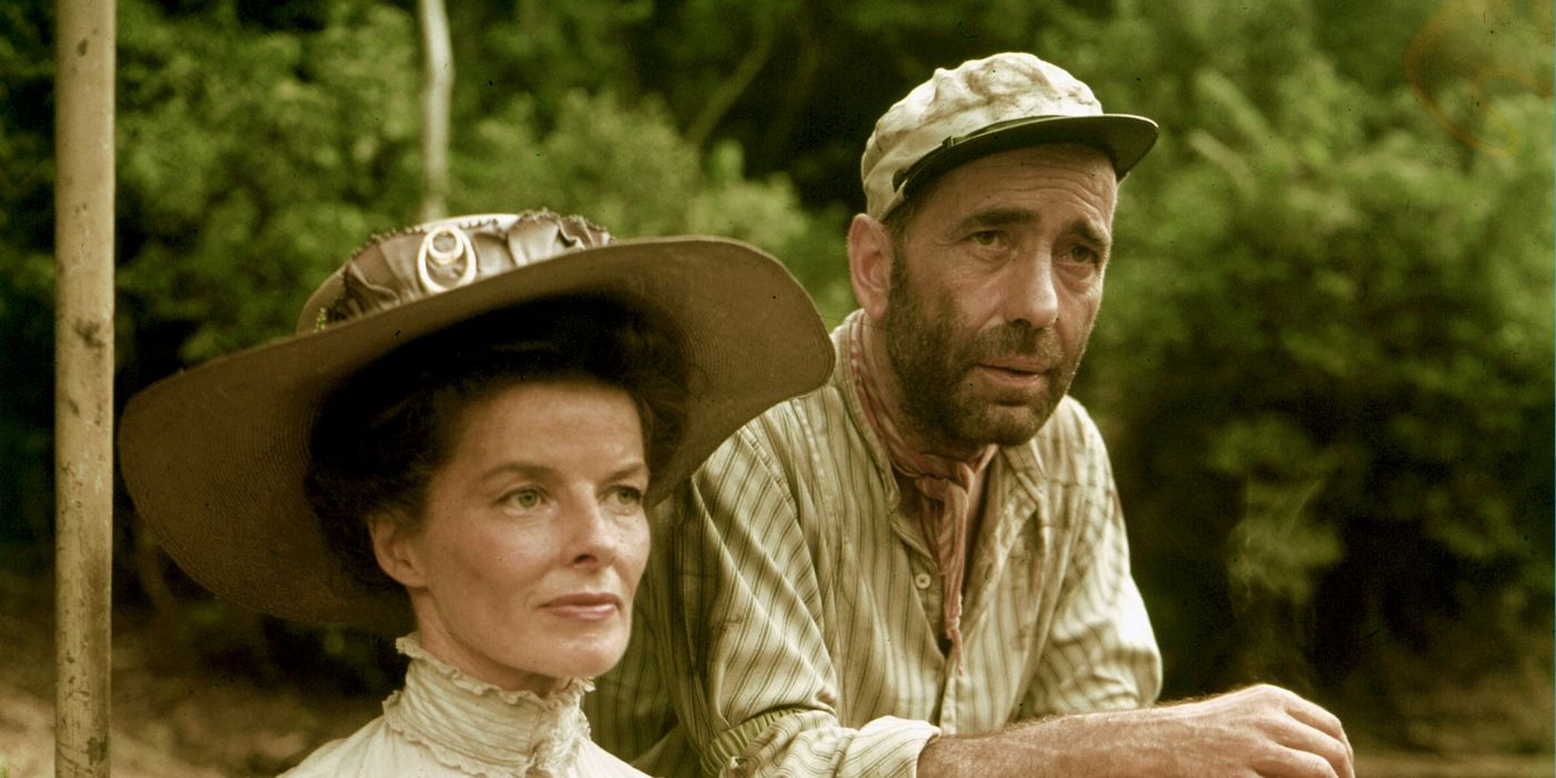 Charlie and Rose, played by Humphrey Bogart and Katharine Hepburn in The African Queen