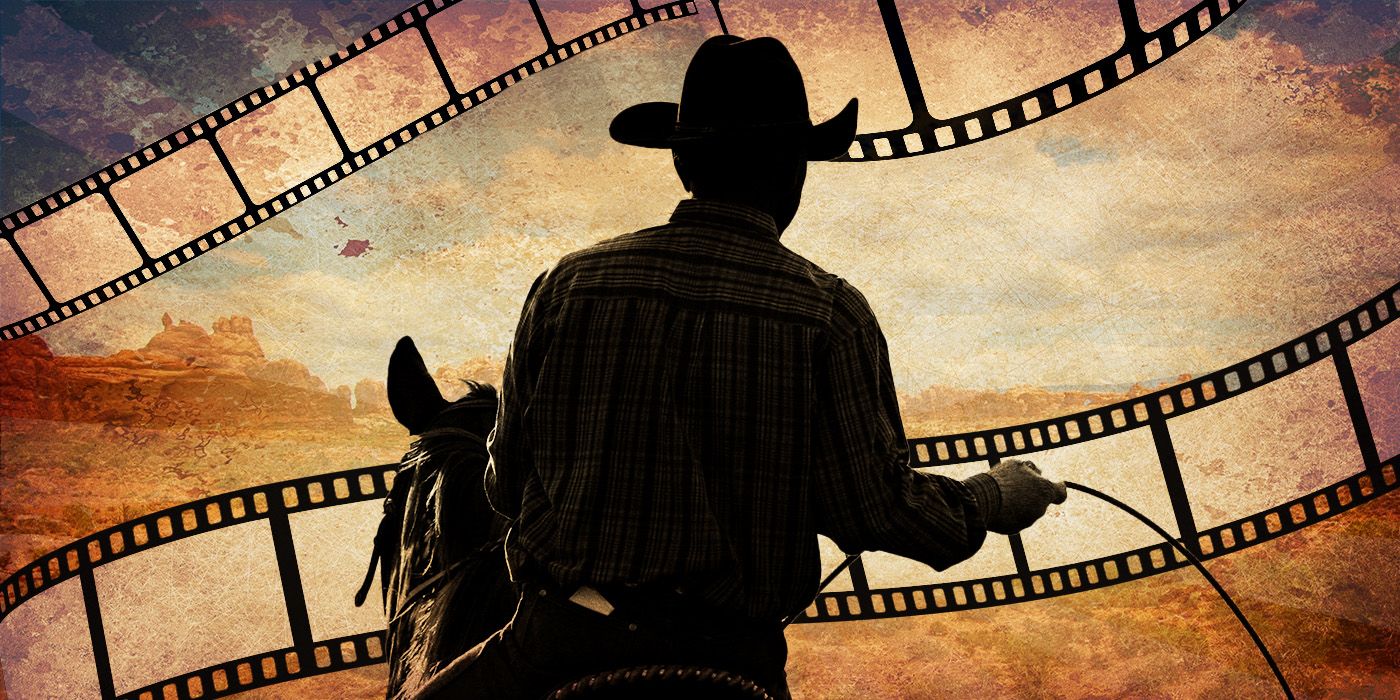 A custom image that features a cowboy silhouette against a filmstrip background