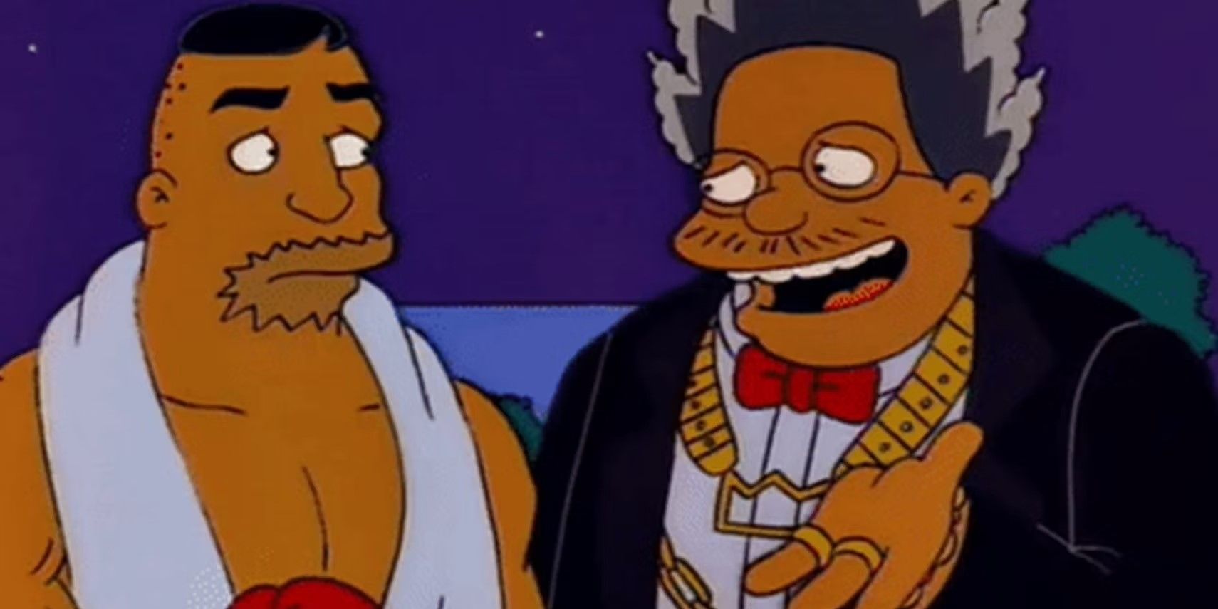 Drederick et Lucius sur le ring dans Les Simpsons