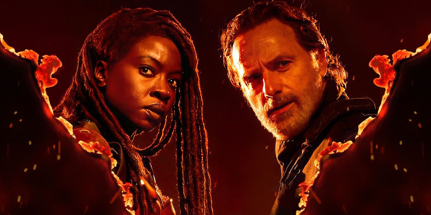 Danai Gurira and Andrew Lincoln on a cropped poster for The Walking Dead: The Ones Who Live