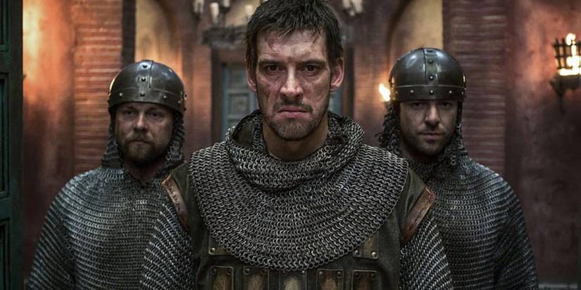 Three knights stand abreast