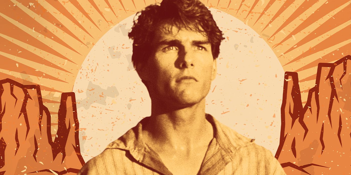 A custom image of Tom Cruise in Far and Away against a Western-themed background