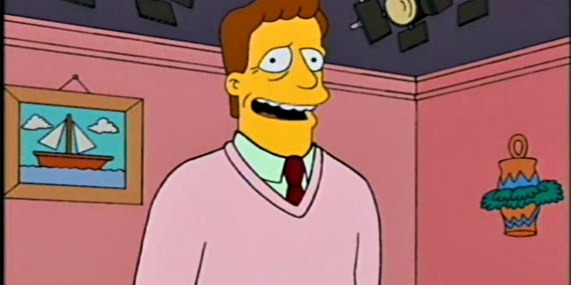 Troy McClure (Phil Hartman) giving an introduction in The Simpsons