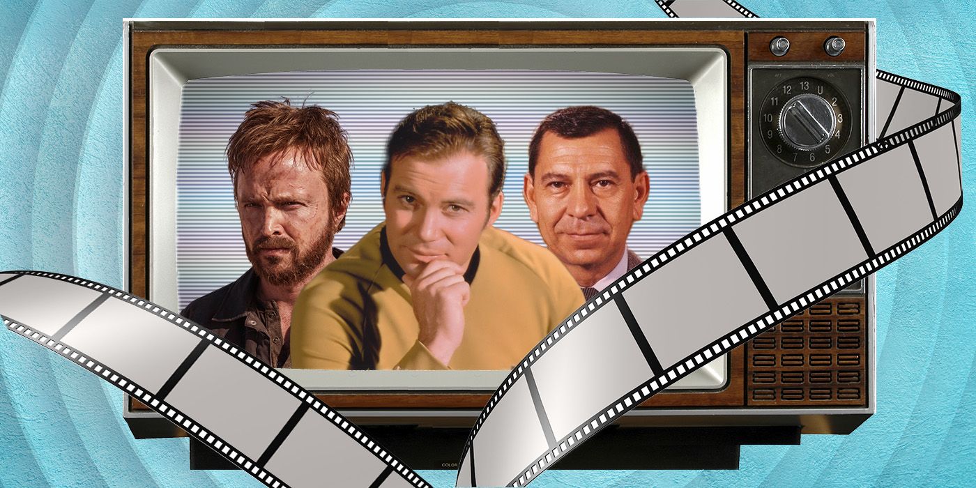 Feature image of Jesse Pinkman, Captain Kirk and Joe Friday in a TV screen.