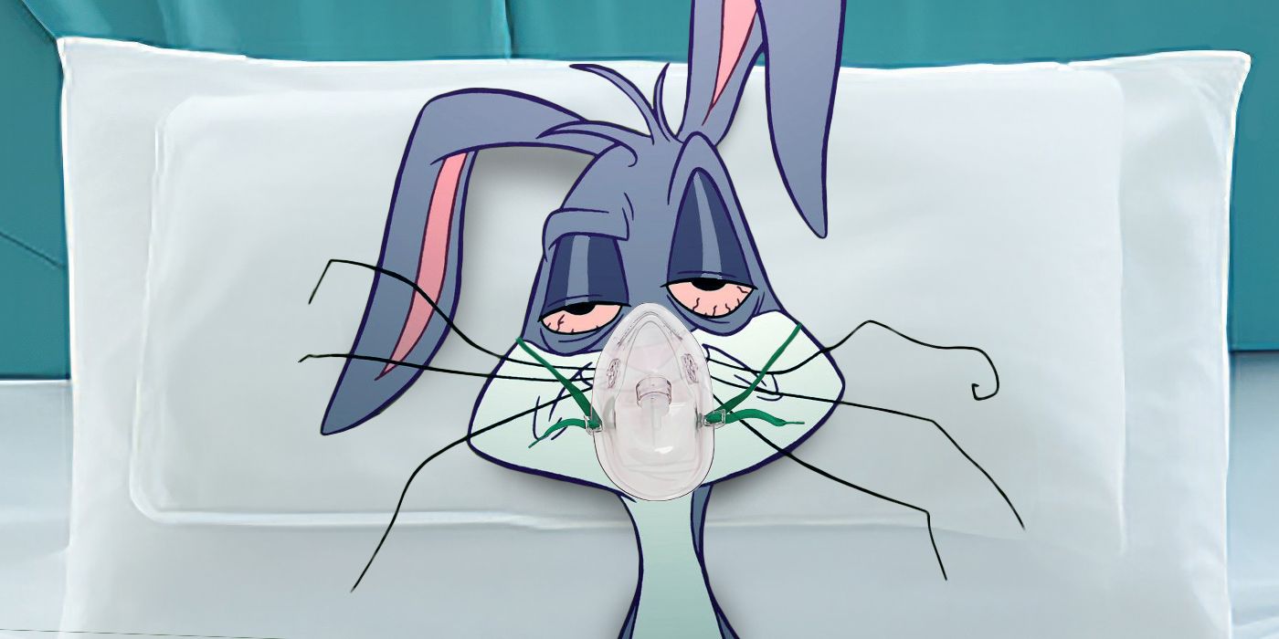 Feature image of Bugs Bunny waking up wearing a mask in a hospital bed