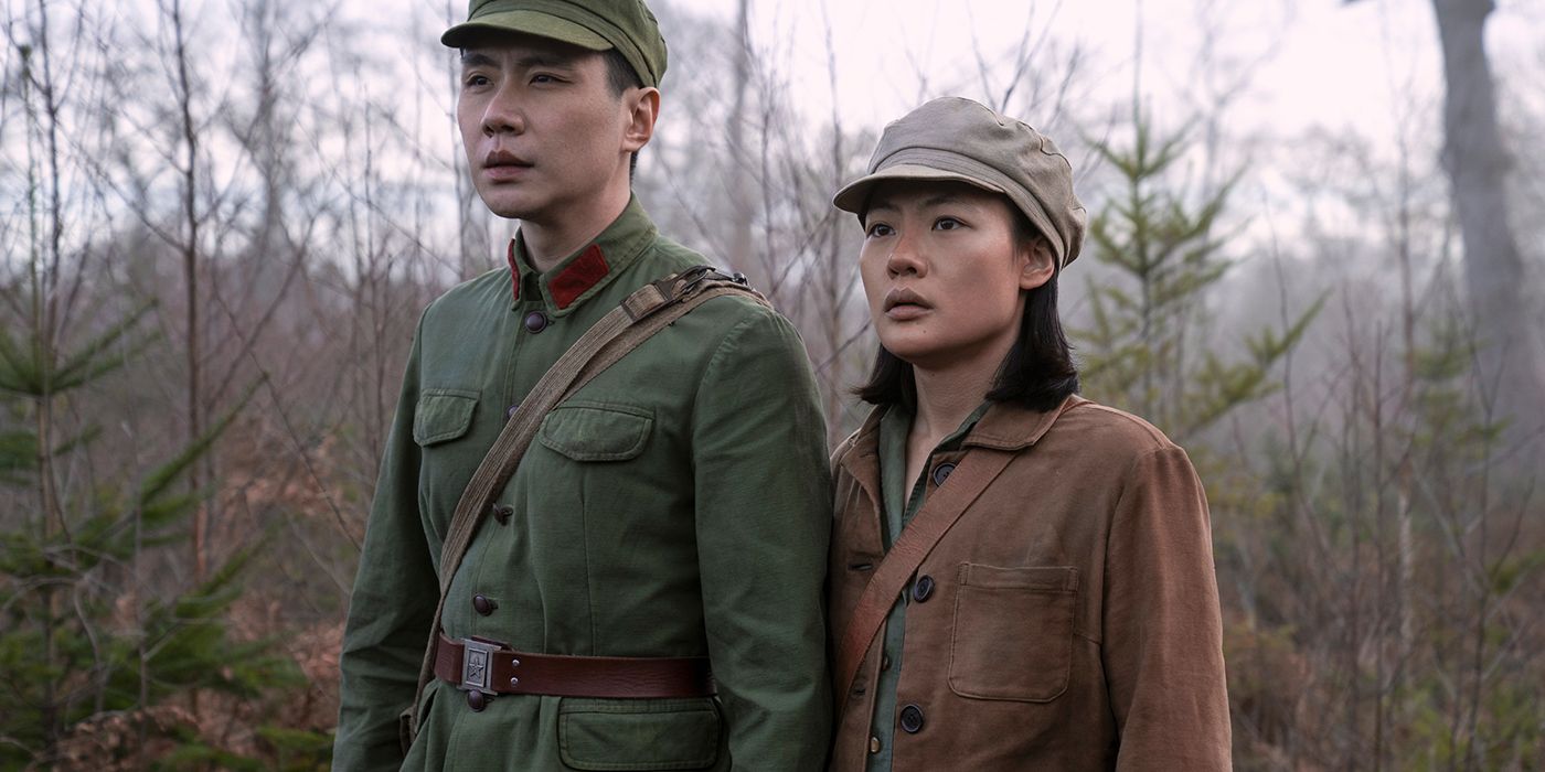 Yu Guming as Yang Weining, Zine Tseng as Young Ye Wenjie in episode 102 of 3 Body Problem