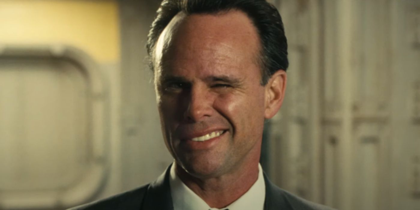 Walton Goggins as Cooper Howard winking before later becoming The Ghoul in Fallout