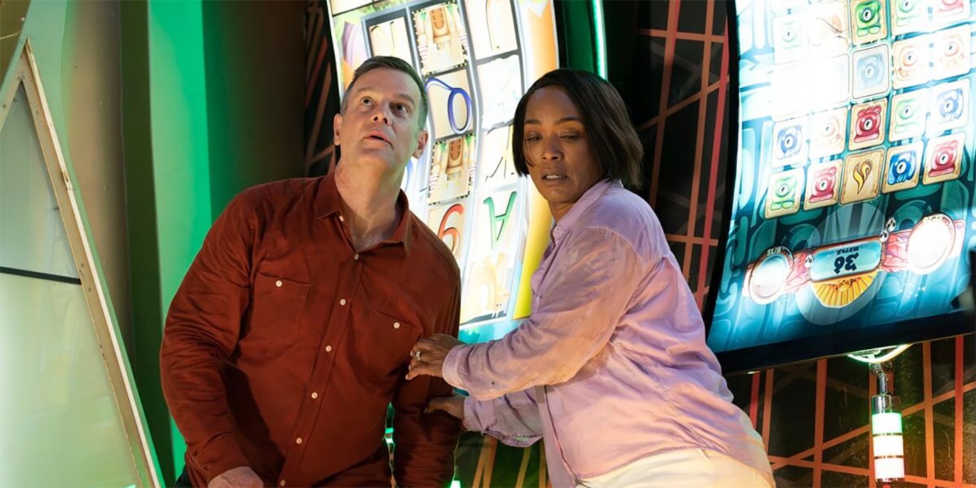 Angela Bassett as Athena and Peter Krause as Bobby in 9-1-1 Season 7