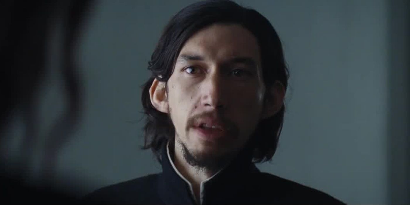 Adam Driver as Francisco Garupe looking straight ahead in Silence (2016)