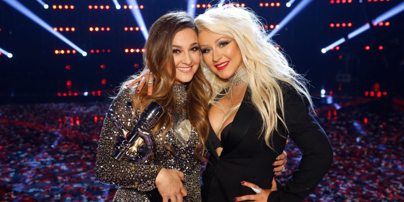 Alisan Porter with her coach, Christina Aguilera, on 'The Voice'