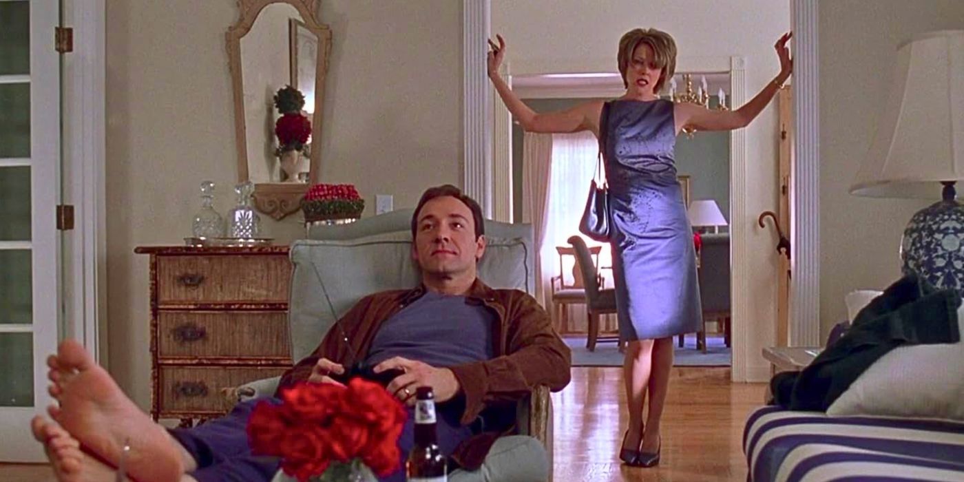 Annette Bening and Kevin Spacey spar in American Beauty.