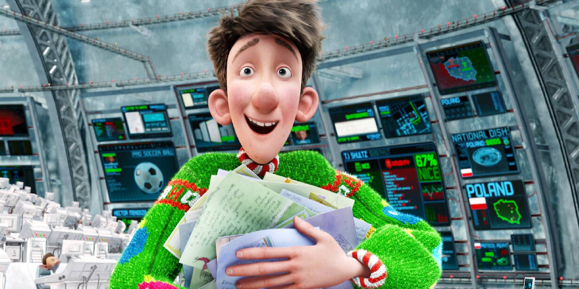 Arthur holding handwritten letters on his hands in Arthur&rsquo;s Christmas.