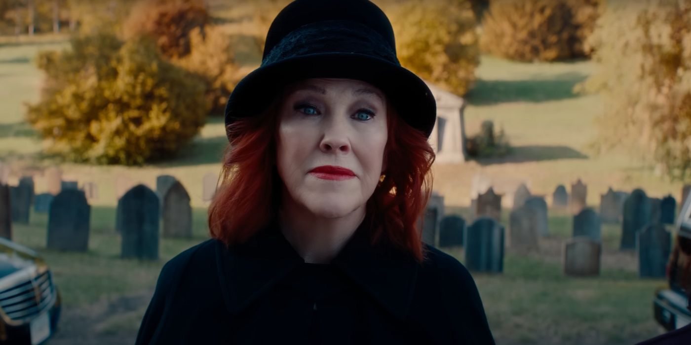 Delia Deetz at a funeral in Beetlejuice, Beetlejuice.