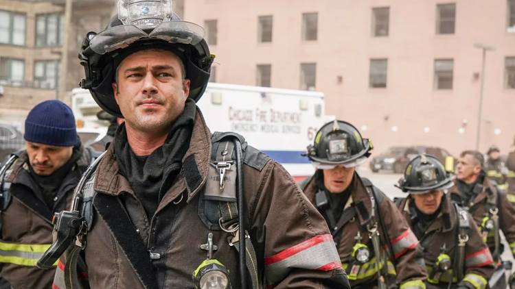 Taylor Kinney and other firefighters in Chicago Fire Season 12