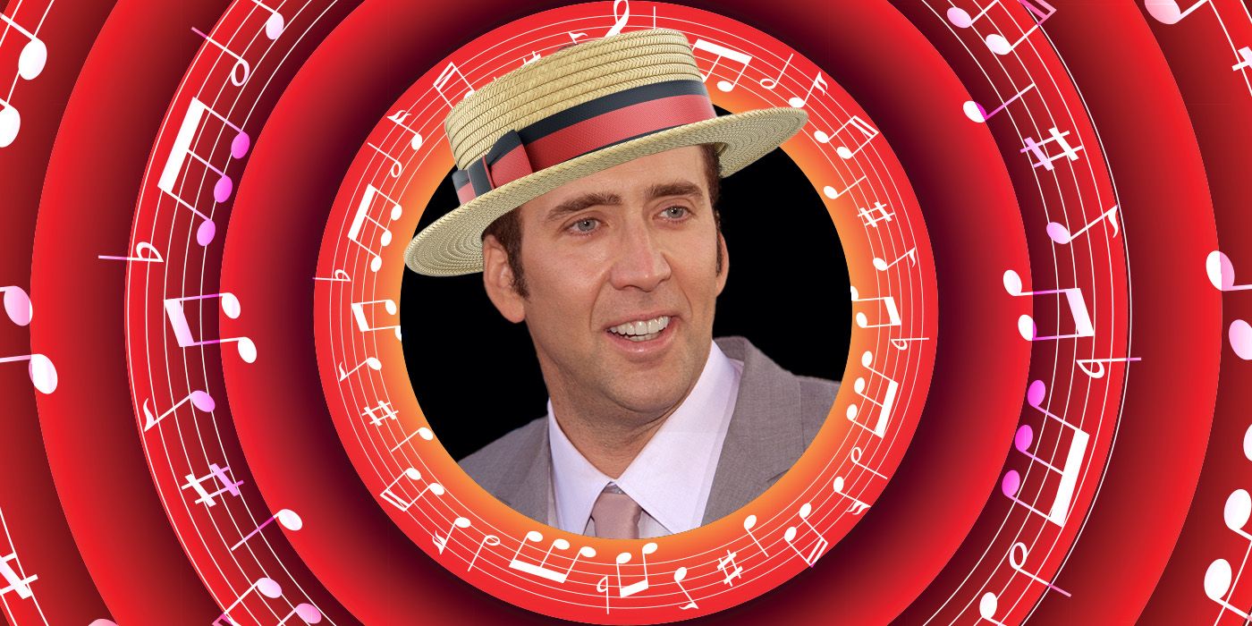 A custom image of Nicolas Cage surrounded by music notes 