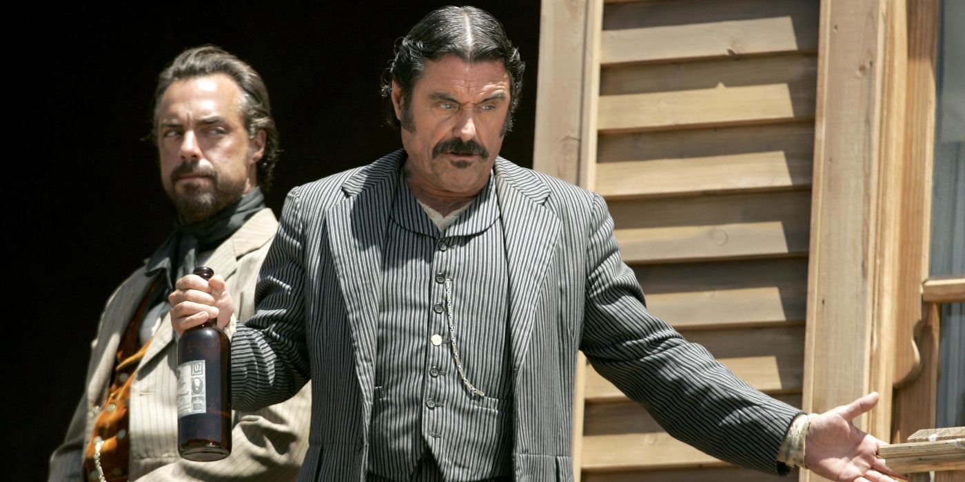 Ian McShane and Titus Welliver in the Season 2 premiere of Deadwood