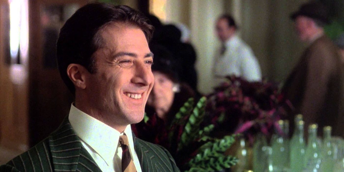 Dustin Hoffman smiling in Agatha