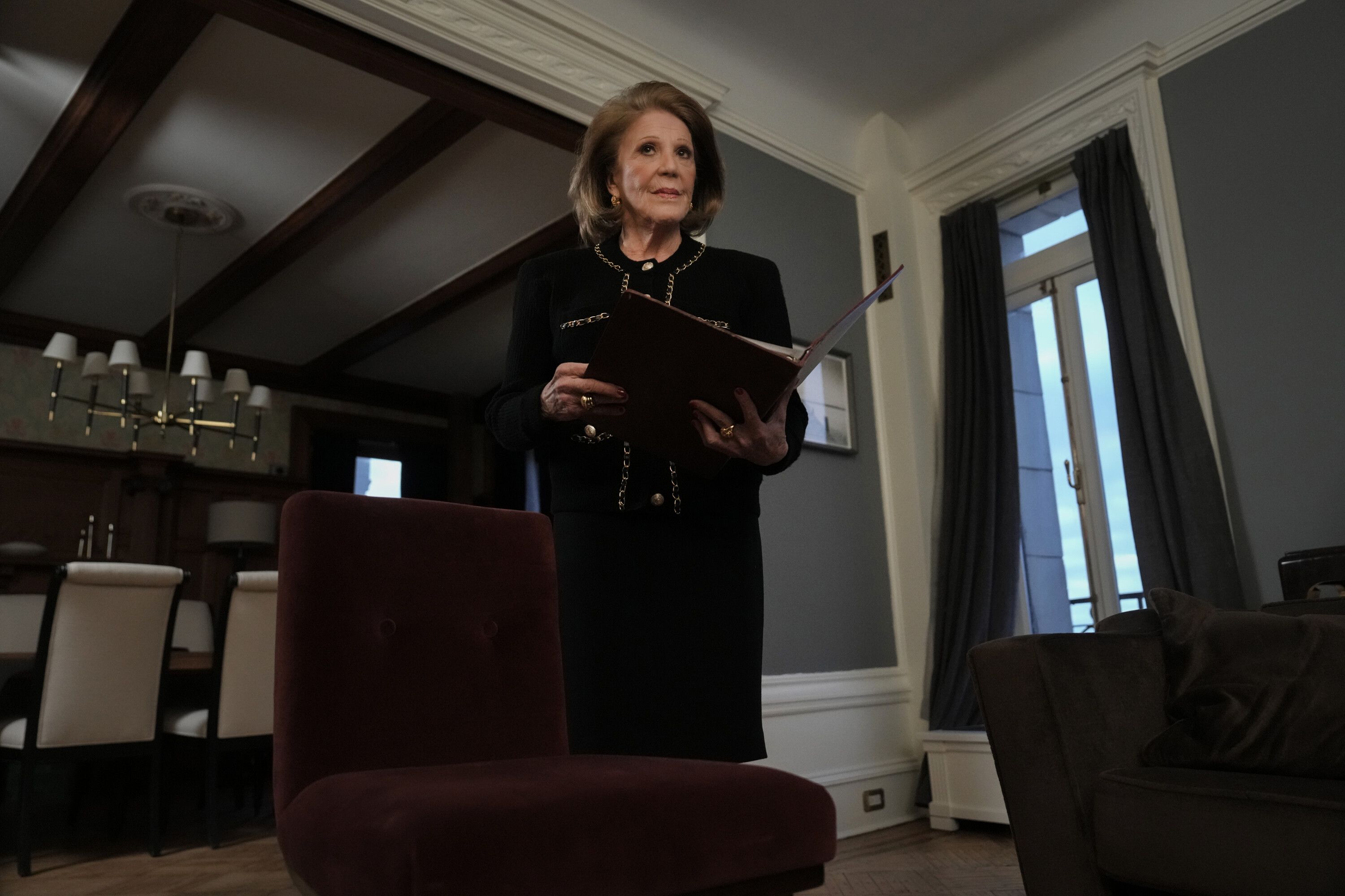 Linda Lavin holding a file in CBS's Elsbeth