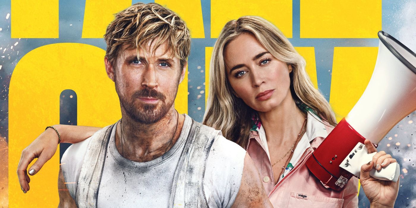 Ryan Gosling and Emily Blunt posing on the poster for The Fall Guy.