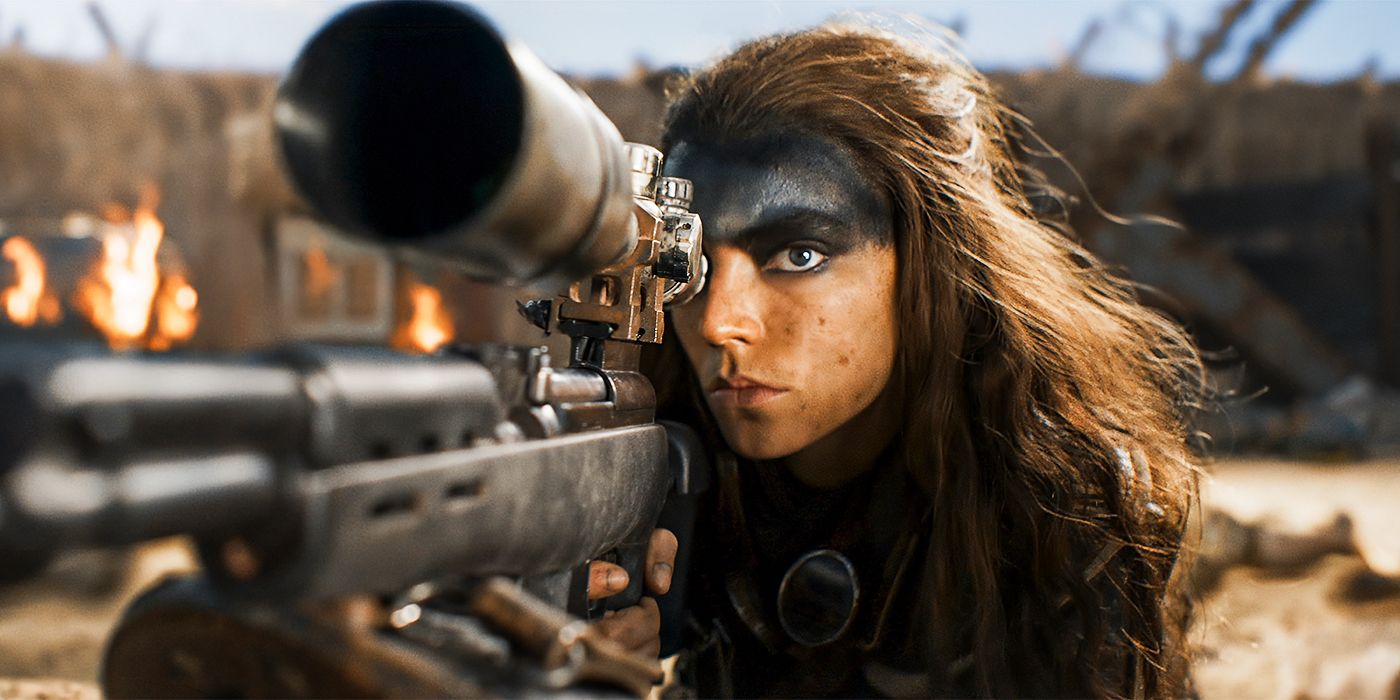 Anya Taylor Joy holding a gun in Furiosa: A Mad Max Saga