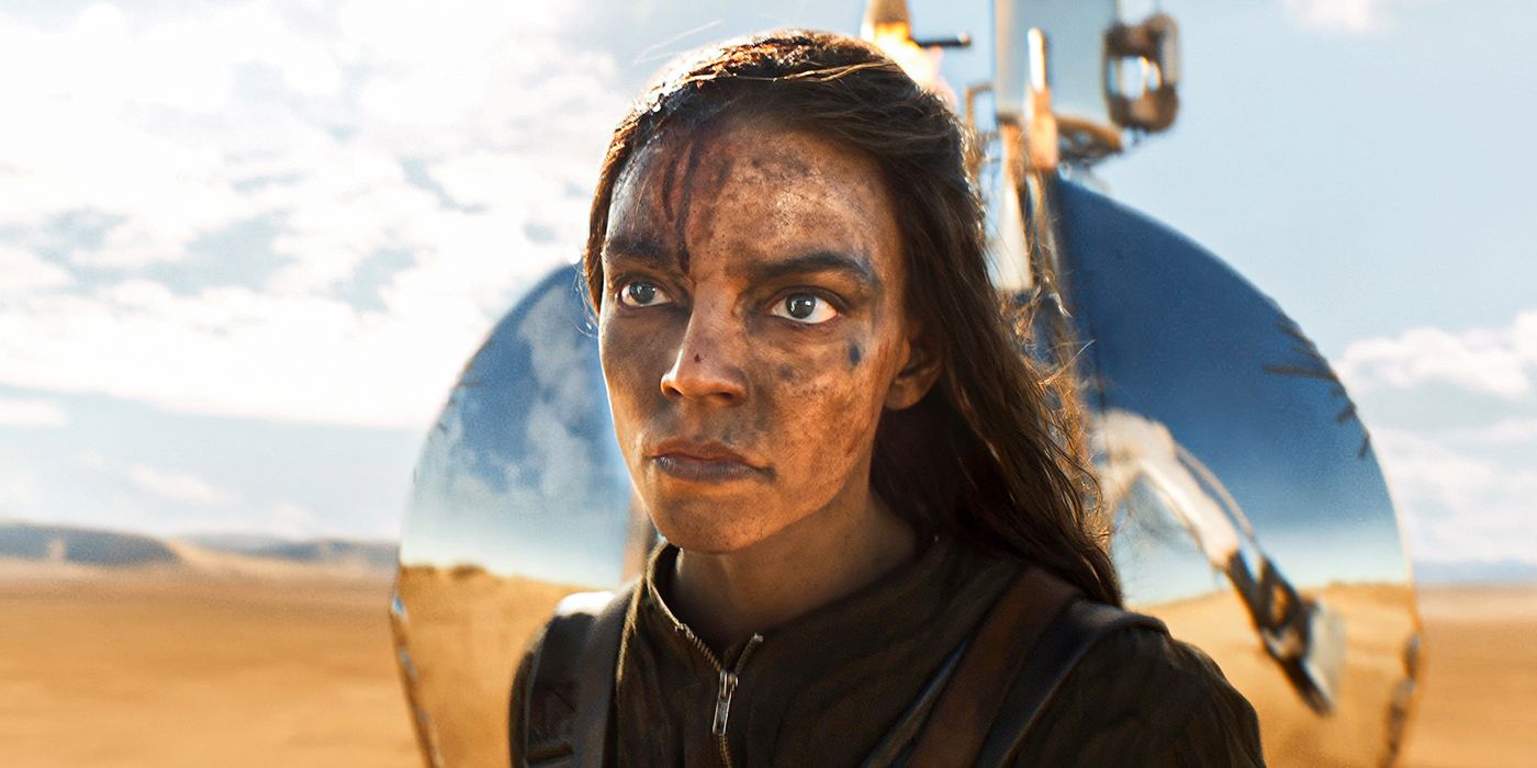 Anya Taylor Joy in front of a tanker in the desert in Furiosa: A Mad Max Saga