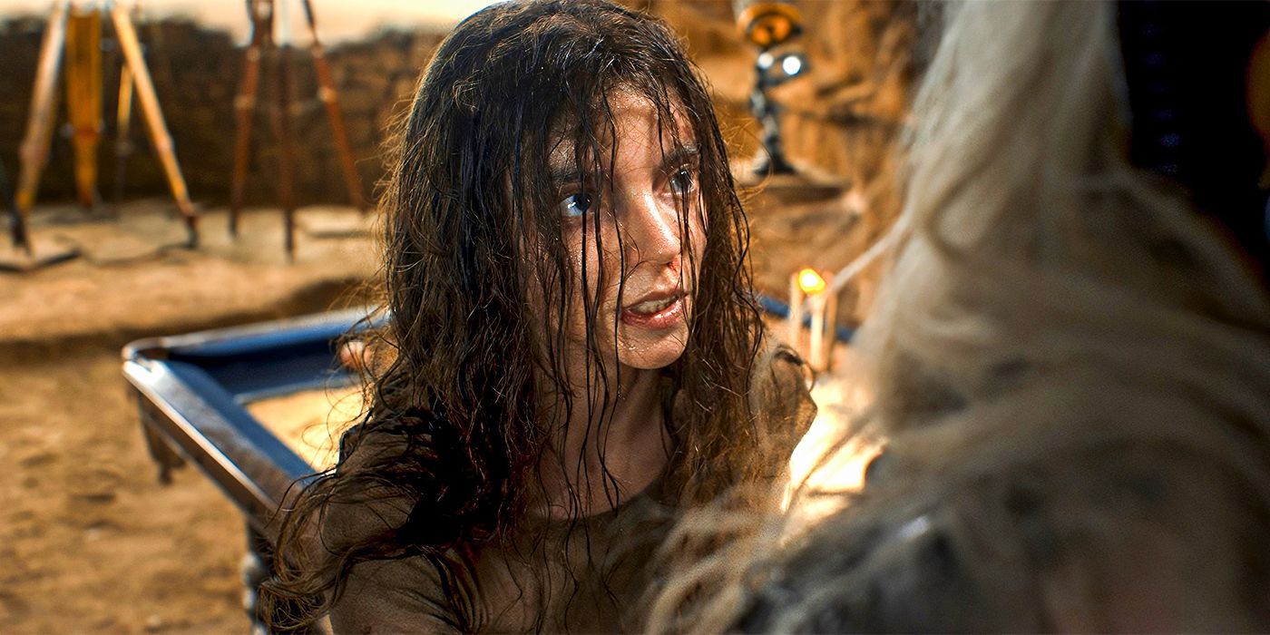 Anya Taylor-Joy with wet hair in Furiosa: A Mad Max Saga
