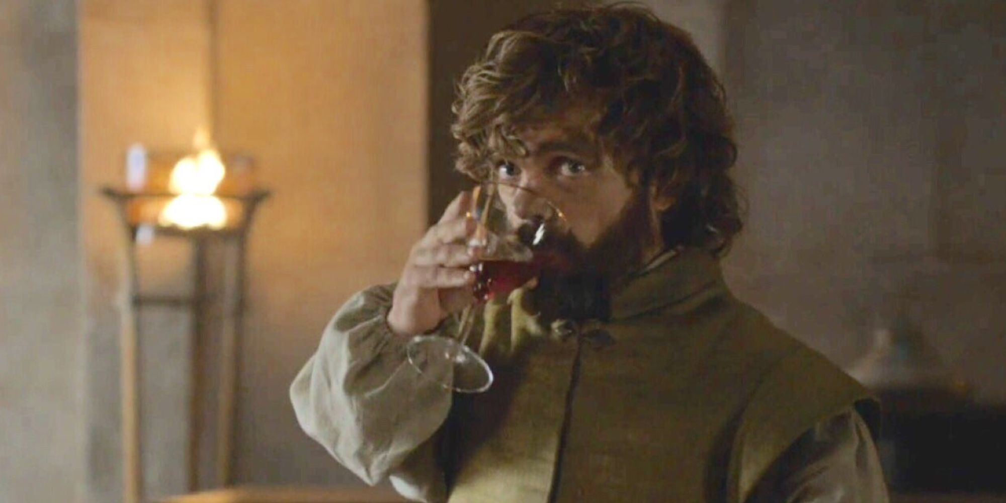 Tyrion Lannister drinking wine in Game of Thrones