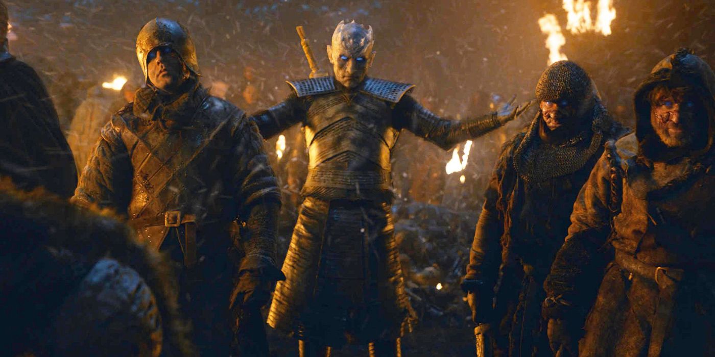 The Night King raises the dead to fight for him in the Battle of Winterfell.