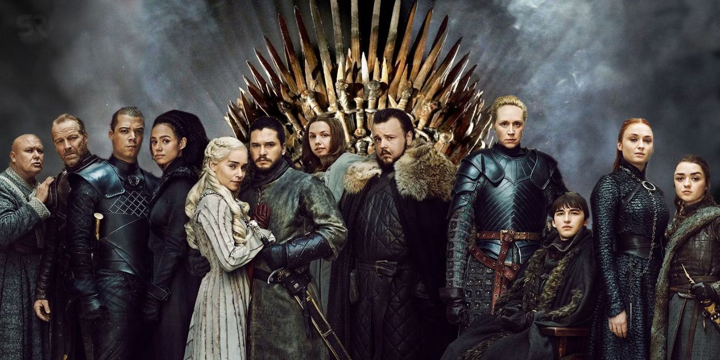 The cast of 'Game of Thrones' including Emilia Clarke, Kit Harrington, Sophie Turner, John Bradley