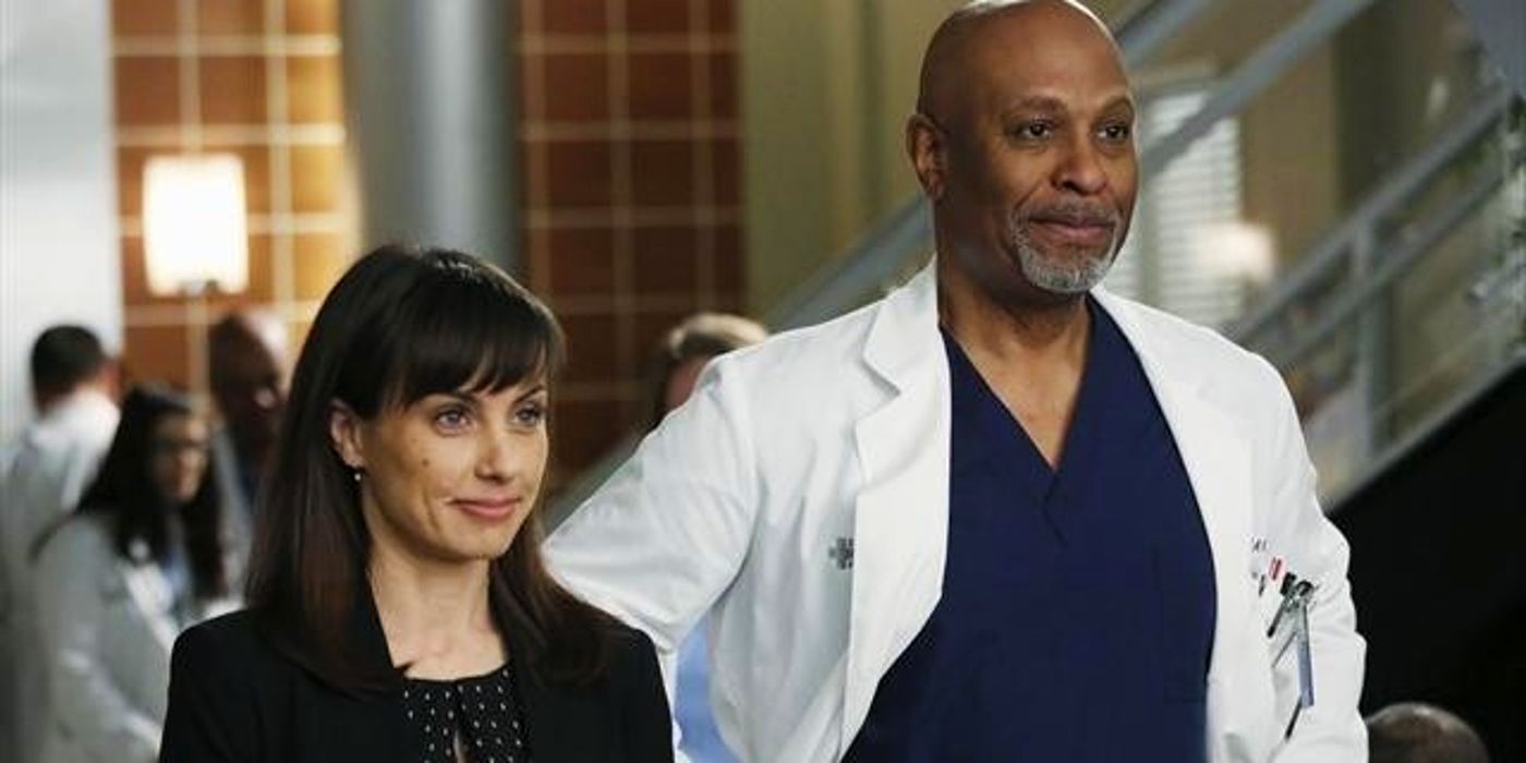 Constance Zimmer and James Pickens Jr. in Grey's Anatomy as Alana Cahill and Richard Webber