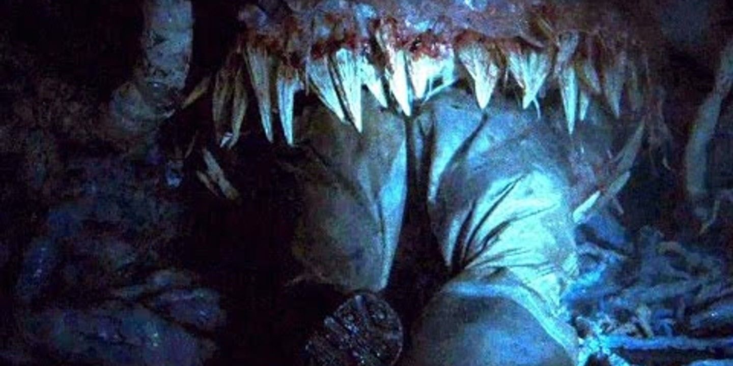 Monster teeth eat a body in Harbinger Down